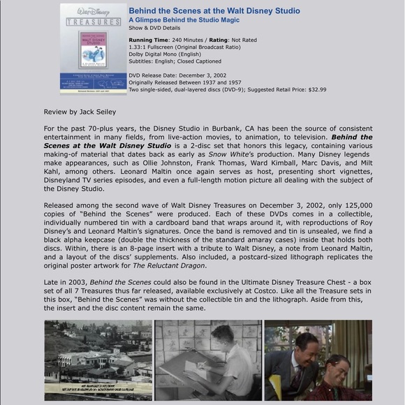 💫HP 💫 DISNEY TREASURES “Behind the Scenes” SEALED - Picture 3 of 8